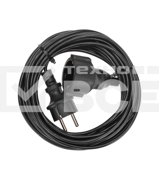 Удлинитель-шнур PROconnect ПВС 3х0,75 мм², 10 м, с/з, 6А, 1300 Вт, IP20, черный