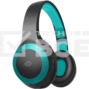 Гарнитура накладные Digma BT-15 черный/голубой беспроводные bluetooth оголовье