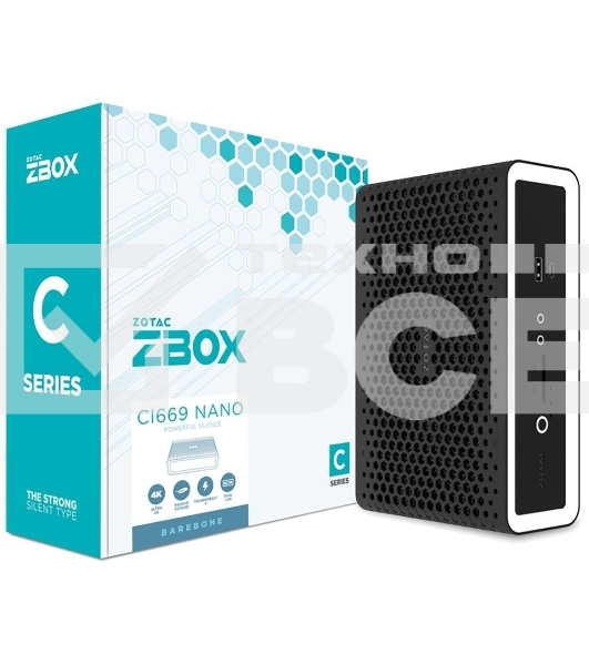 Платформа системного блока с ЦПУ Zotac ZOTAC ZBOX NANO, SFF, FANLESS, i7-1355U, 2 DDR5 SODIMM, M.2 SSD, 2.5