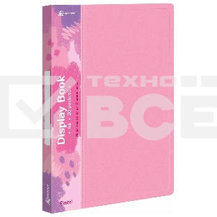 Папка с 20 прозр.вклад. Бюрократ Pastel PAST20PINK A4 пластик 0.5мм торц.карм с бум. встав розовый