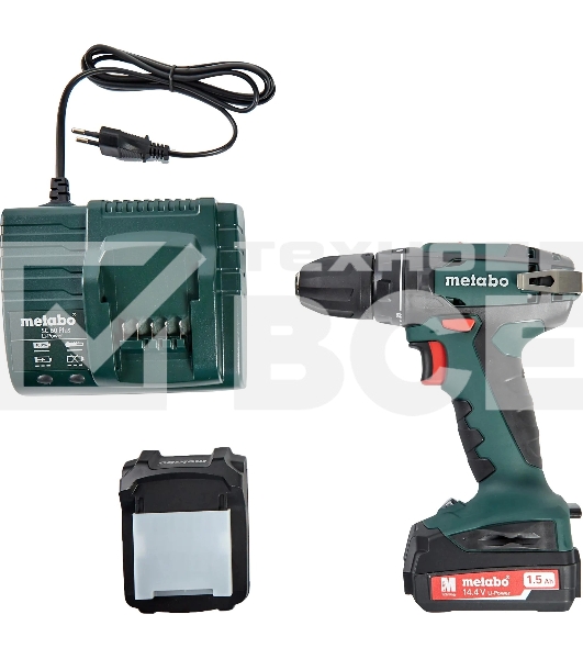 Дрель-шуруповерт аккумуляторная Metabo BS 14.4 602206550, Аккумуляторный, 14.4В, 2 АКБ, Кейс
