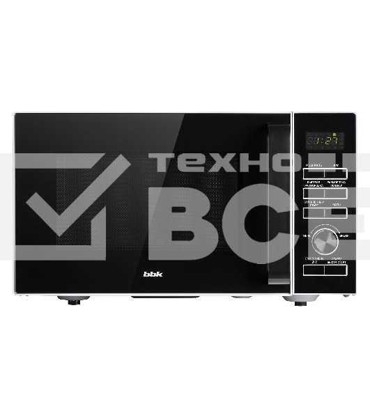 Микроволновая печь BBK 25MWS-970T/WB белый, 25 л, 900 Вт, поворотный механизм/кнопки