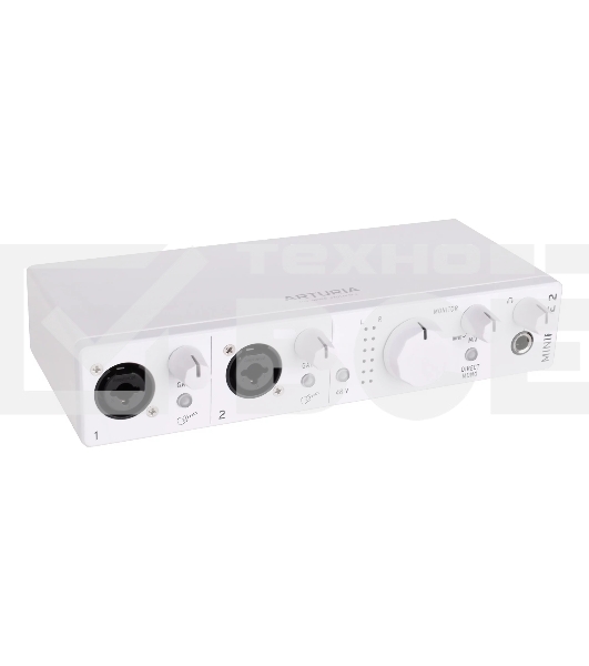 Аудиоинтерфейс USB Arturia MiniFuse 2 White [800112] 24бит/192кГц, два комбинированных входа XLR-1/4 (микрофонный / линейный / инструментальный уровень) с фантомным питанием +48 В, выходы на монитор (L/R Jack), выход для наушников, MIDI In/Out