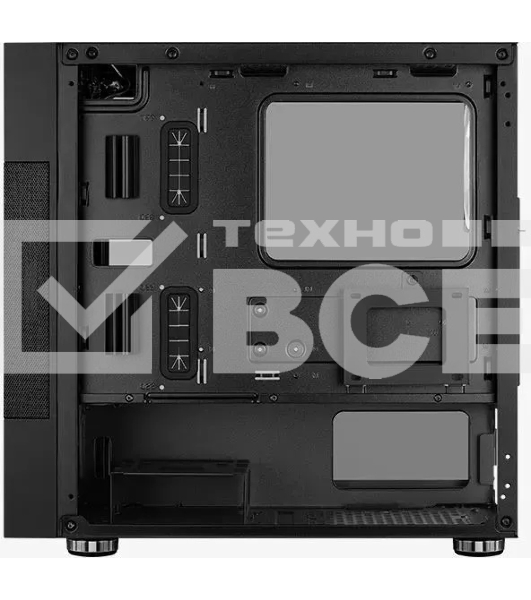 Компьютерный корпус Aerocool/Formula Atomic V1 без БП, mATX, боковое окно (закаленное стекло), черный
