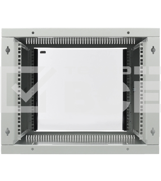 Шкаф настенный ЦМО ШРН-Э-9.650 9U 600x650мм пер.дв.стекл несъемные бок.пан. серый