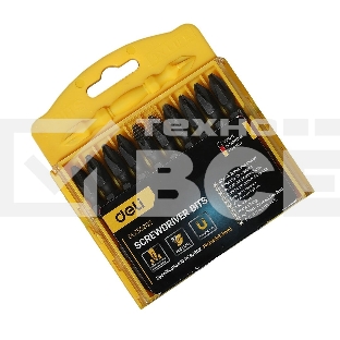 Набор двухсторонних торсионных бит для ударных шуруповертов 10 шт Deli DL252202 PH2x65мм, сталь S2, пласт.кейс