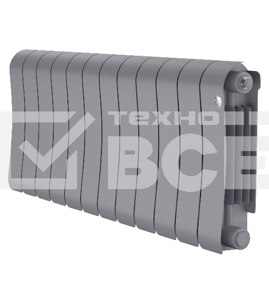 Радиатор биметаллический Royal Thermo Infinity 300 Silver Satin - 12 секц.