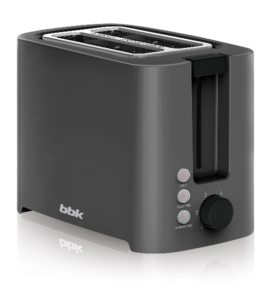 Тостер BBK TR81M темно-серый, 800 Вт, 2 слота