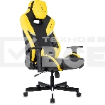 Кресло игровое Knight Thunder 5X черный/желтый эко.кожа крестов. металл, фото 1