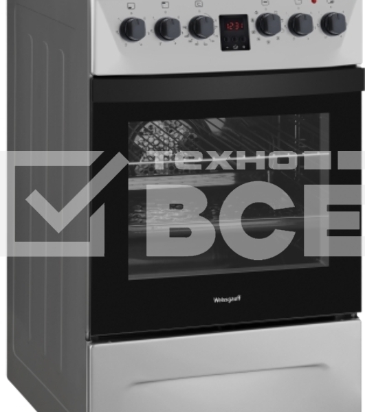 Плита электрическая Weissgauff WES 2V16 SE Premium Line серебристый, конфорок 4 электрических, духовка 50 л, 50 см x 85 см x 60 см