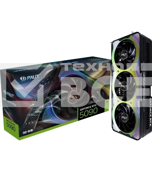 Видеокарта Palit PCI-E RTX5090 GAMEROCK NVIDIA GeForce RTX 5090 32Gb 512bit GDDR7 2295/30000 HDMIx1 DPx3 HDCP Ret