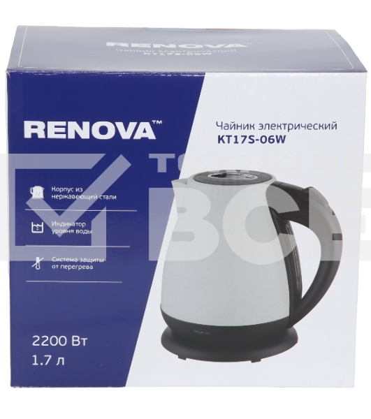 Чайник электрический RENOVA KT17S-06W