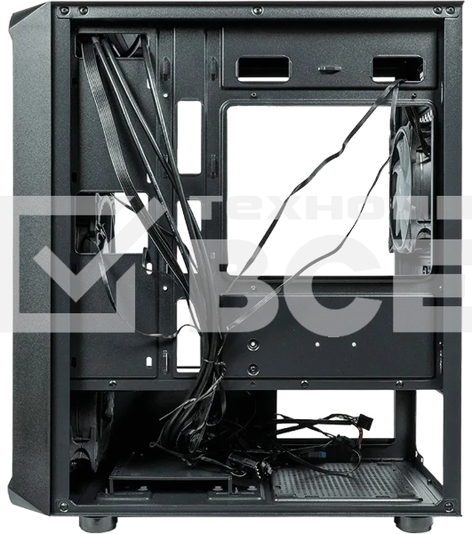 Компьютерный корпус Minitower mATX Eurocase 00-01003411 M205 4ARGb черный без БП закаленное стекло USB 3.0