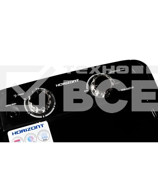 Стиральная машина Horizont WM-4601W черная, загрузка вертикальная 4.6кг, класс: A