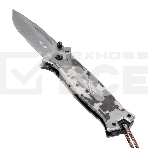 Нож складной Denzel, многоцелевой, системы Liner-Lock, с накладкой G10 на прямой рук-ке+стеклобой 79208, фото 1