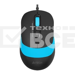 Мышь проводная A4Tech Fstyler FM10 черный/синий, 1600 dpi, USB, кнопки - 4
