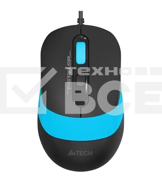 Мышь проводная A4Tech Fstyler FM10 черный/синий, 1600 dpi, USB, кнопки - 4