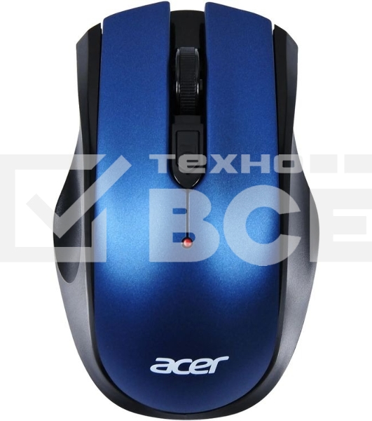 Мышь беспроводная Acer OMR031 черный/синий, 1600 dpi, радиоканал, USB, кнопки - 4