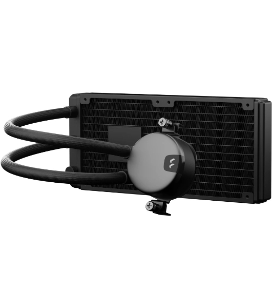 Система жидкостного охлаждения для ПК/Water Cooling System Fractal Design Lumen S24 V2 RGB (180W, 240mm, Black, ARGB/Fans: 2x120mm, 56CFM, 33.2dBA, 2000RPM/Pump height 67mm, 22dBA, 4000RPM, Rad thickness 27mm/S: 1851, 1700, 1200, 115X, 2011, 2066, AM5, AM4)