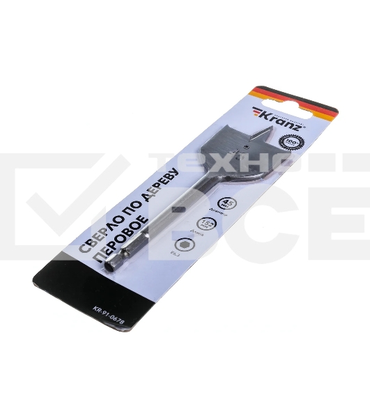 Сверло перовое по дереву Kranz 45х152 мм, шестигранный хвостовик