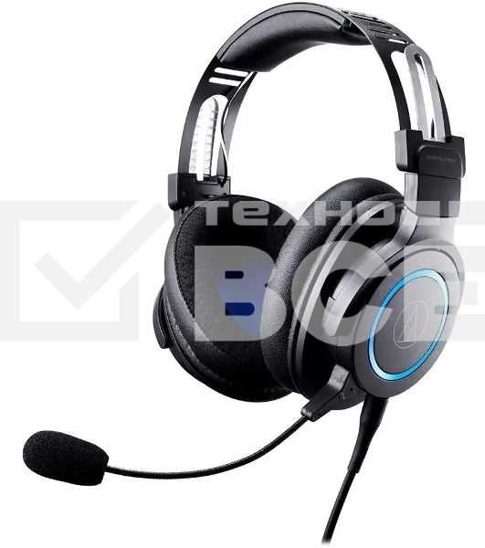 Наушники с микрофоном Audio-Technica ATH-G1 черный/синий 2м мониторные оголовье (80000808)