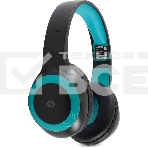 Гарнитура накладные Digma BT-15 черный/голубой беспроводные bluetooth оголовье, фото2