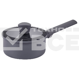 Ковш Maunfeld ASTRID MF16ASTR1SP из кованого алюминия со стеклянной крышкой, 16 см, 1,5 л