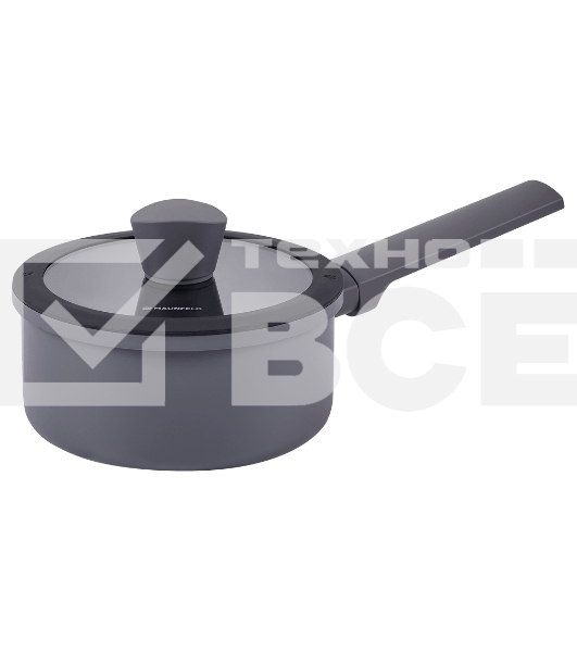 Ковш Maunfeld ASTRID MF16ASTR1SP из кованого алюминия со стеклянной крышкой, 16 см, 1,5 л