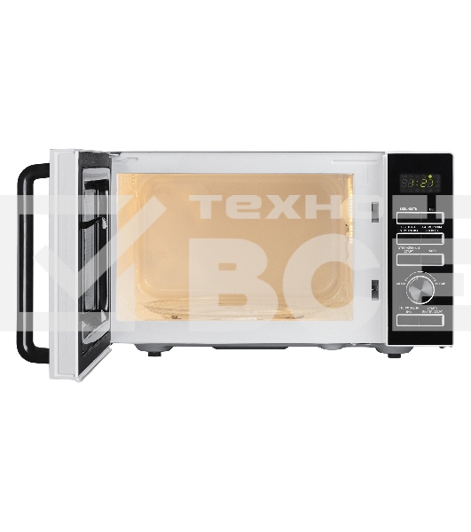 Микроволновая печь BBK 25MWS-970T/WB белый, 25 л, 900 Вт, поворотный механизм/кнопки