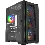Компьютерный корпус Powercase Alisio Micro X4B V2, Tempered Glass, 4х 120мм ARGb fans, ARGb HUB, черный, mATX (CAMCXB-A4), фото 1