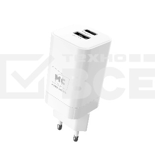 Сетевое зарядное устройство MORE CHOICE NC85a 1USB+1Type-C 3.0A PD 20W+QC3.0 Type-C Type-C, белый