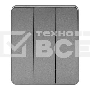 Выключатель Kranz ROUND 3 кл 10А с/у титан