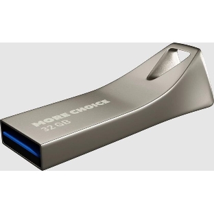 Флешка USB More Choice MF32 Metal (4610196401145), 32Gb, USB 2.0, R/W 15/8, серебристый