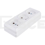 Розетка 3-м ОП Октава 10А IP20 без заземл. бел. ИЭК ERO30-K01-10-DC, фото2