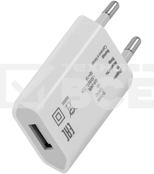 Сетевое зарядное устройство Buro TJ-164w 1A универсальное белый