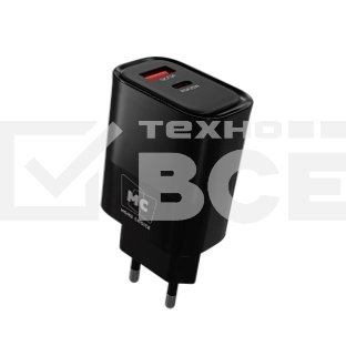 Сетевое зарядное устройство MORE CHOICE NC82 1USB+1Type-C 3.0A PD 35W+QC3.0 для Type-C Type-C черный