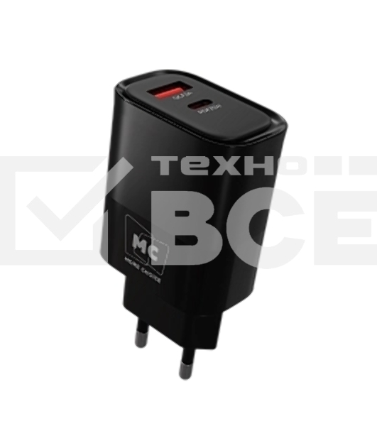 Сетевое зарядное устройство MORE CHOICE NC82 1USB+1Type-C 3.0A PD 35W+QC3.0 для Type-C Type-C черный