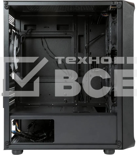 Компьютерный корпус Minitower mATX Eurocase 00-01003411 M205 4ARGb черный без БП закаленное стекло USB 3.0