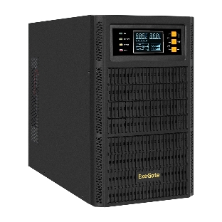 Источник бесперебойного питания On-line ExeGate PowerExpert TL-3000.72V.LCD.AVR.3SH.USB.RS232.SNMP 3000VA/3000W, On-Line, PF=1, LCD, 3*Schuko, RS232, USB, SNMP-slot, встроенные батареи 12V 7.2Ah - 6шт, возможность подключения до 4 внешних батарейных блоков 72В, Tower, металлический корпус, черный