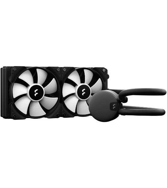 Система жидкостного охлаждения для ПК/Water Cooling System Fractal Design Lumen S24 V2 RGB (180W, 240mm, Black, ARGB/Fans: 2x120mm, 56CFM, 33.2dBA, 2000RPM/Pump height 67mm, 22dBA, 4000RPM, Rad thickness 27mm/S: 1851, 1700, 1200, 115X, 2011, 2066, AM5, AM4)