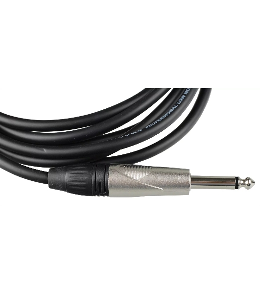 Кабель микрофонный FORCE FMC-03/31/4' TS Jack (M) - XLR (F), высококачественный небалансный, малошумящий с проводниками из безкислородной меди OFC, диаметр 6 мм, профессиональные металлические разъемы, длина 3 м, цвет черный