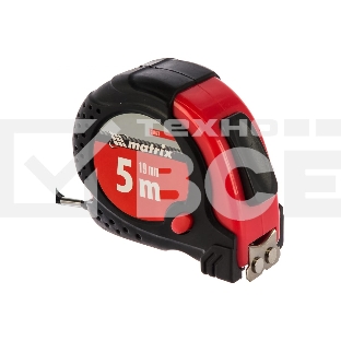 Рулетка Matrix Status magnet fixation, 5 м х 19 мм, обрезиненный корпус, зацеп с магнитом