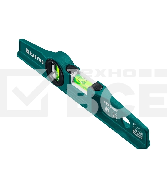 Уровень KRAFTOOL 34717-025superkraft-m литой 2 ампулы 0.5 мм/м 250мм
