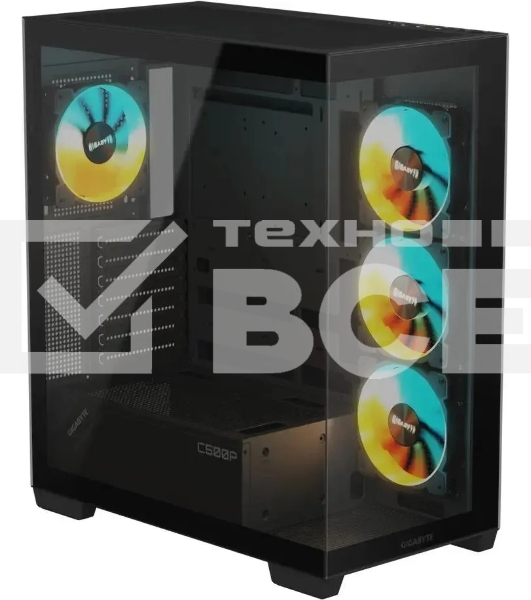 Компьютерный корпус Gigabyte Gb-C500P ST черный без БП ATX 3x120мм 6x140мм 2xUSB 3.0 1xUSB3.1 audio bott PSU