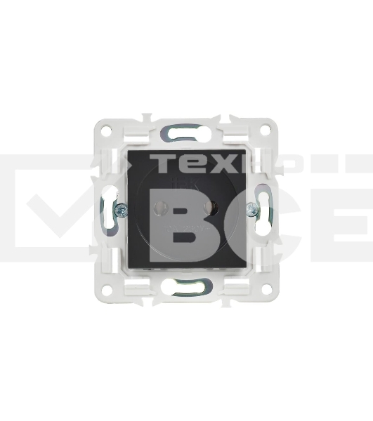 Розетка SKANDY 10А без заземл. без защ. шторок SK-R02Bl черный IEK SK-R10-10-K02