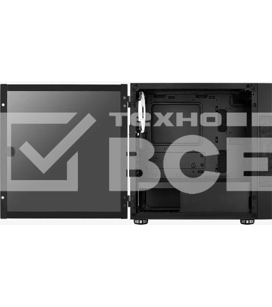 Компьютерный корпус Aerocool/Formula Atomic V1 без БП, mATX, боковое окно (закаленное стекло), черный