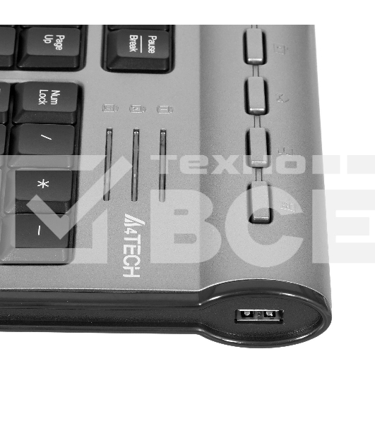 Клавиатура проводная A4Tech KLS-7MUU USB серебристый/черный