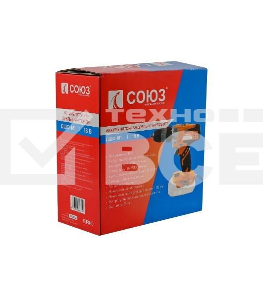 Дрель-шуруповерт Союз ДШС-181 аккум. патрон:быстрозажимной