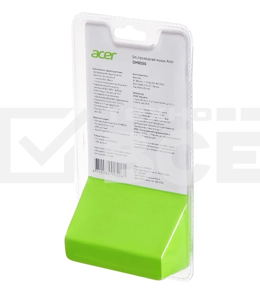 Мышь беспроводная Acer OMR050 черный, 1600 dpi, радиоканал, Bluetooth, USB, кнопки - 6