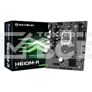 Материнская плата Maxsun Challenger H610M-R, LGA 1700, Intel H610, 2xDDR4, 3xSATA, 1xM.2, 1xPCIe 4.0 x16, 1xPCIe x1, 1xHDMI, 1xVGA, 1x 1Gb LAN, 2xUSB 3.2 Gen 1, 4xUSB 2.0, 3x3.5 мм, 5.1, mATX